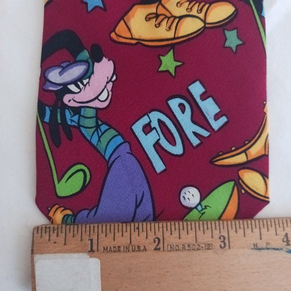 Mens Neck Tie Necktie Vintage Disney Goofy Golf Weightlifting Tennis Sports Silk - Picture 4 of 4